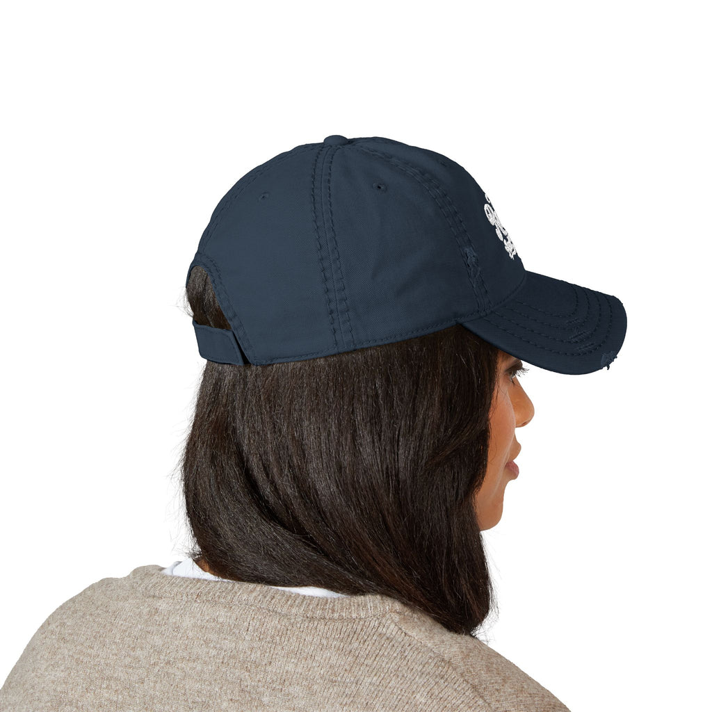 Embroidered Distressed Dad Hat